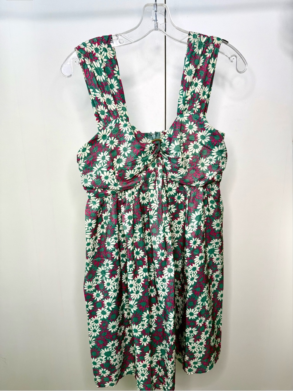 Entro‎ Floral A-Line Mini Sundress in Green, White & Pink